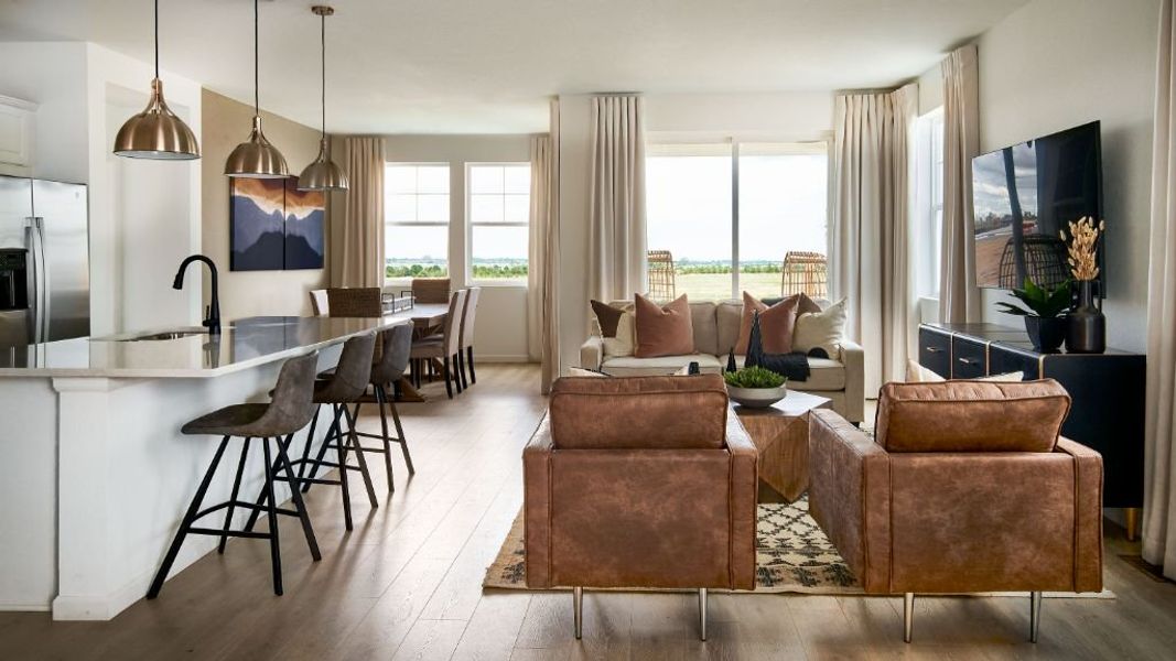 Furnished interior view inside a new home in The Aurora Highlands, Aurora (Image 14). Furnished interior view inside a new home in The Aurora Highlands, Aurora (Image 14).