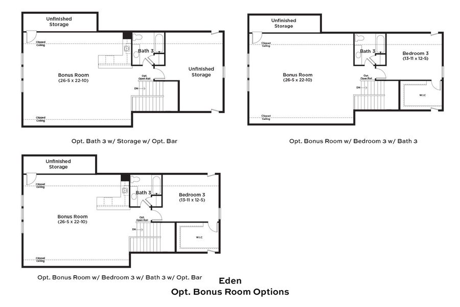 2D floor plan layout for the Eden by DRB Elevate. in Summerwind Crossing at Lakes of Cane Bay, Summerville, SC (Image 26).