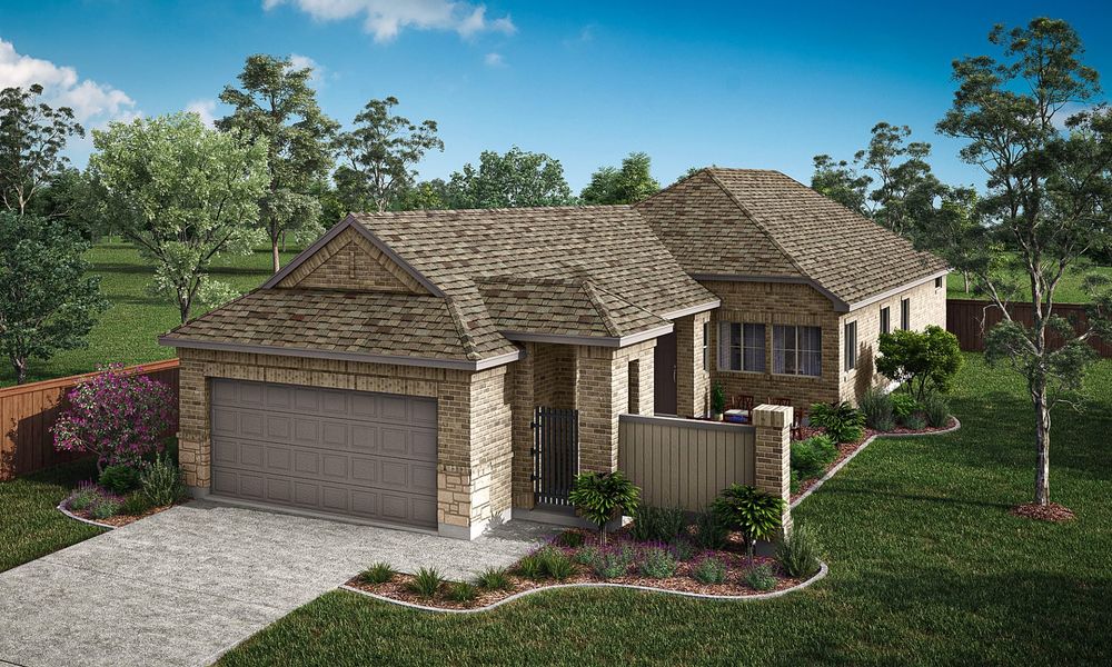 Representative exterior photo of a completed home built from the Toscana by Pacesetter Homes in Elevon, Lavon, TX (Image 2). Representative exterior photo of a completed home built from the Toscana by Pacesetter Homes in Elevon, Lavon, TX (Image 2).