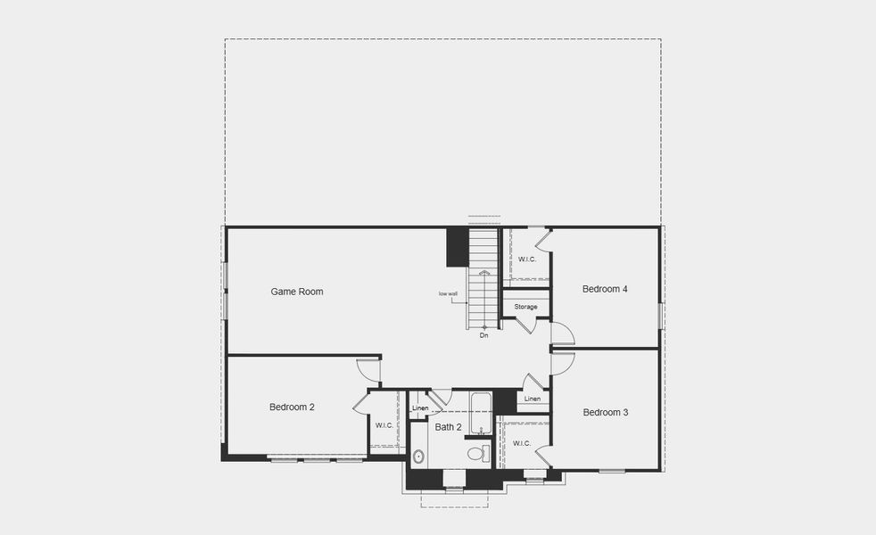 2D floor plan layout for the Plan 3147 Modeled by KB Home in Sierra Vista at Kelly Ranch, Aledo, TX (Image 2).