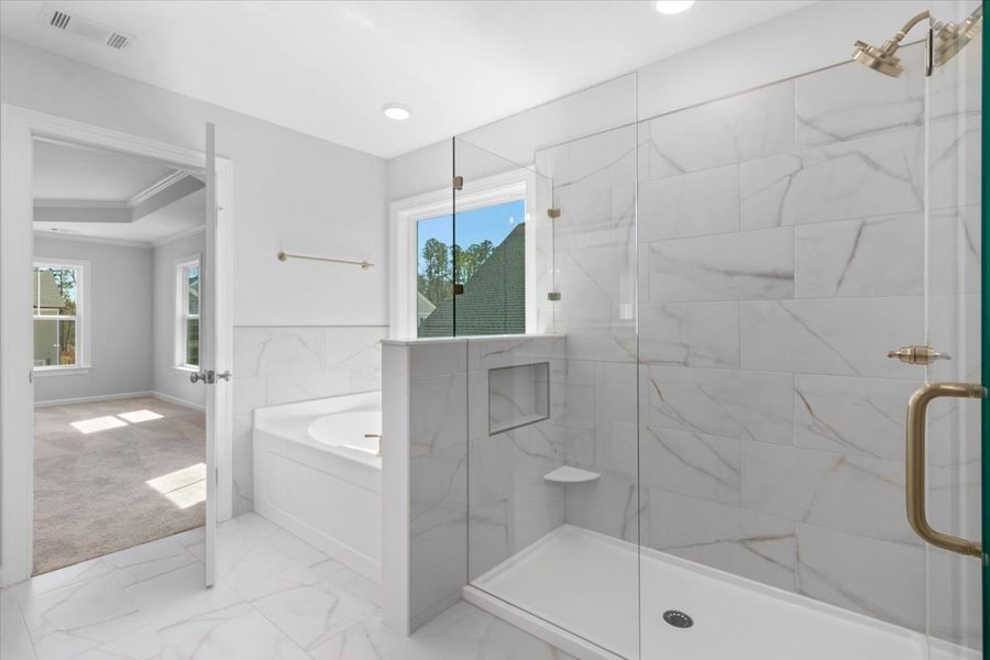 Primary Bathroom | 264 Prominence Drive, Spa-Inspired Ensuite Primary Bathroom | 264 Prominence Drive, Spa-Inspired Ensuite