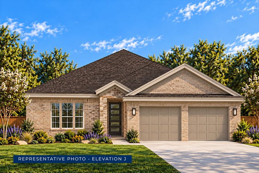 Representative exterior photo of a completed home built from the Madison F by First Texas Homes in The Meadows, Denton, TX (Image 17).