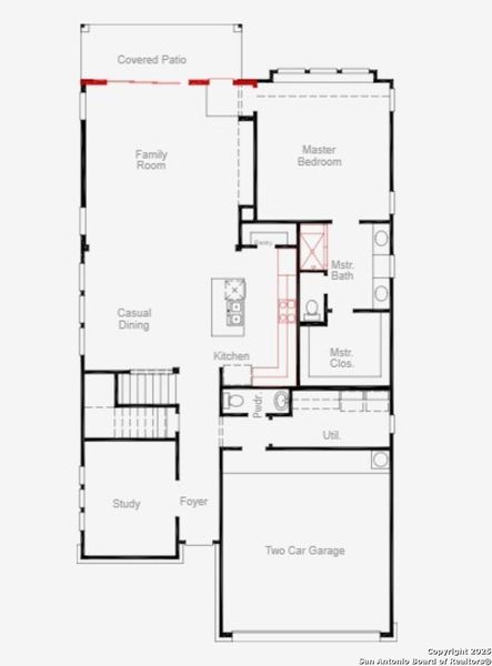 2D floor plan layout of this home in Sunflower Ridge, New Braunfels, TX (Image 5).
