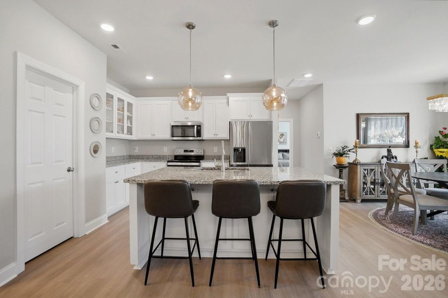 Beautiful kitchen with upgraded light fixtures