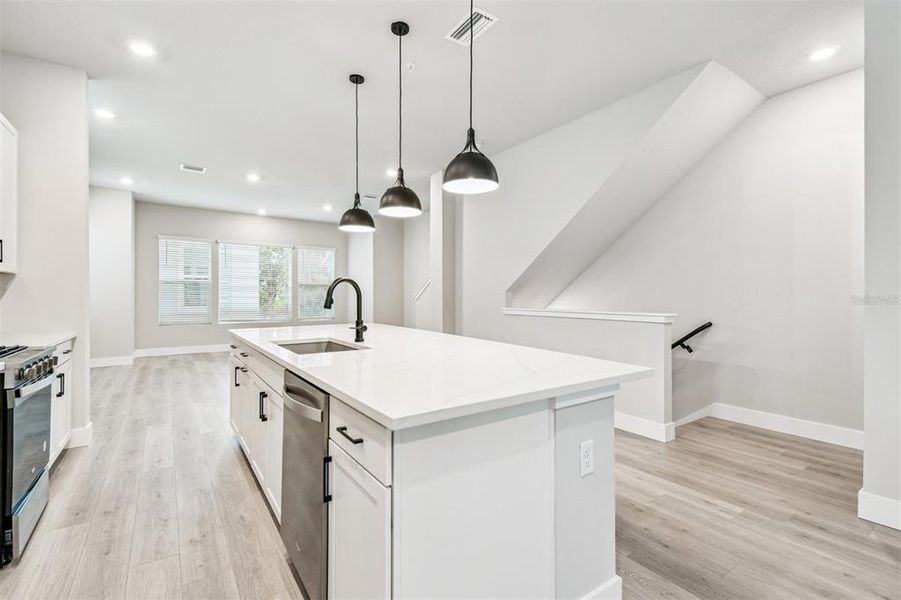 Furnished interior view inside a new home in Towns at Union, St. Petersburg (Image 8).