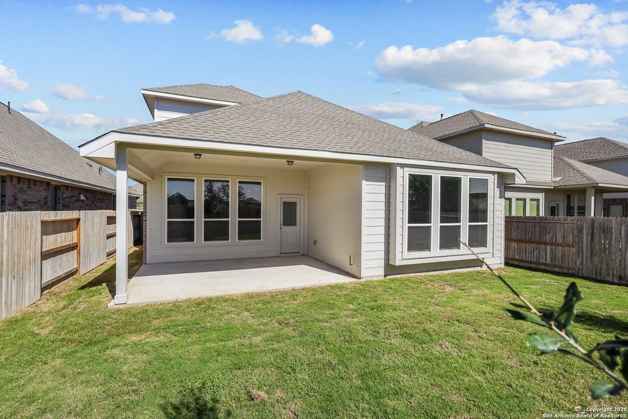Exterior details and patio area of a home in Stillwater Ranch 45', San Antonio (Image 18). Exterior details and patio area of a home in Stillwater Ranch 45', San Antonio (Image 18).