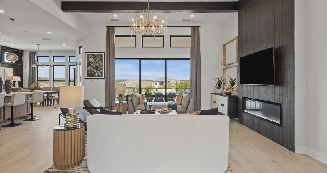 Representative furnished interior of a home built from the Stetson by Chesmar Homes in Sweetwater, Austin (Image 12).
