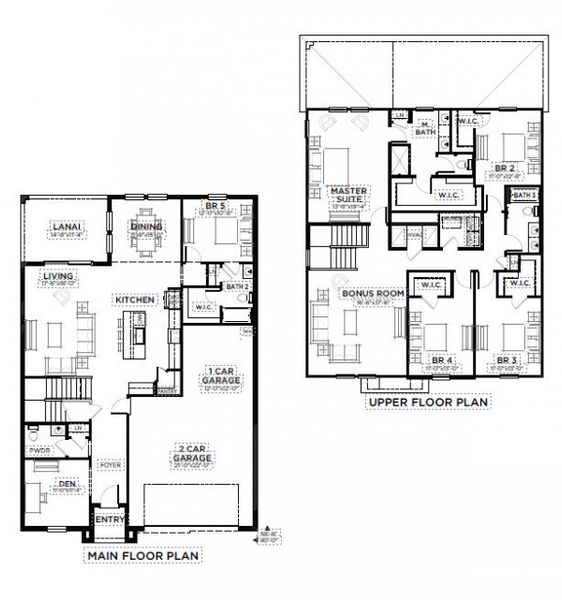 2D floor plan layout for the Gabriela by Casa Fresca Homes in Pasadena Ridge, Zephyrhills, FL (Image 3).