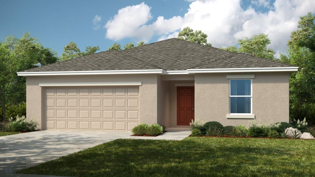 Representative exterior photo of a completed home built from the Goldfinch by Taylor Morrison in Solena, North Fort Myers, FL (Image 1). Representative exterior photo of a completed home built from the Goldfinch by Taylor Morrison in Solena, North Fort Myers, FL (Image 1).