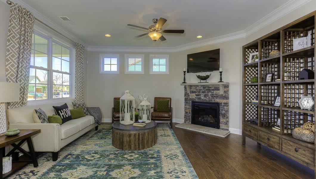 Furnished interior view inside a new home in Reserve at Tap Root Farms, Fletcher (Image 10). Furnished interior view inside a new home in Reserve at Tap Root Farms, Fletcher (Image 10).