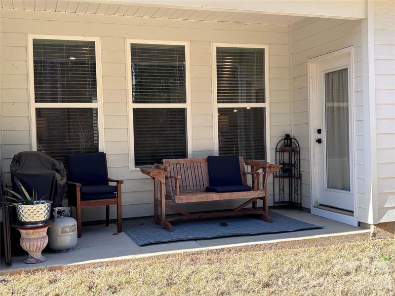 Exterior details and patio area of a home in Westport Freedom Series, York (Image 3).