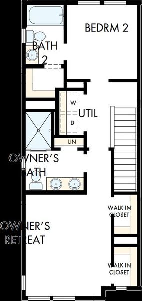 2D floor plan layout of this home in Central Living at Craig, Charlotte, NC (Image 4).
