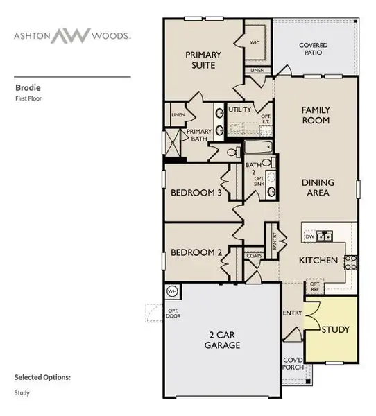 2D floor plan layout of this home in Patterson Ranch, Georgetown, TX (Image 4).