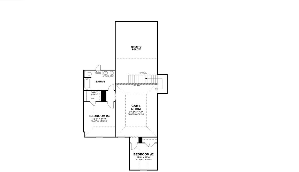 2D floor plan layout for the Medina Dc by M/I Homes in Berryknoll, Montgomery, TX (Image 4).