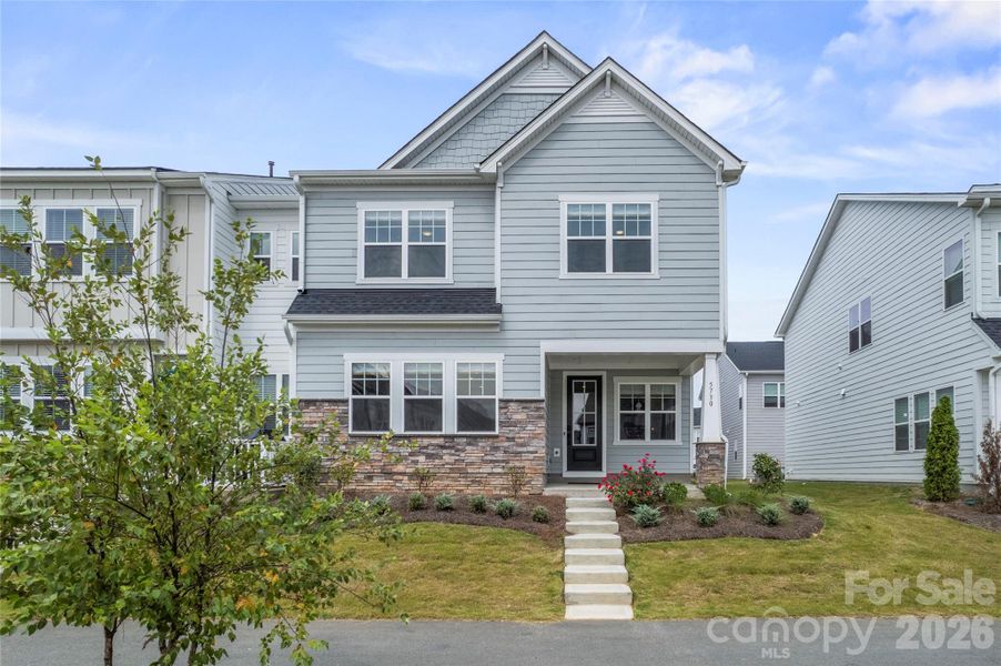 Front exterior of a new home in , Charlotte, NC, highlighting curb appeal (Image 2). Front exterior of a new home in , Charlotte, NC, highlighting curb appeal (Image 2).