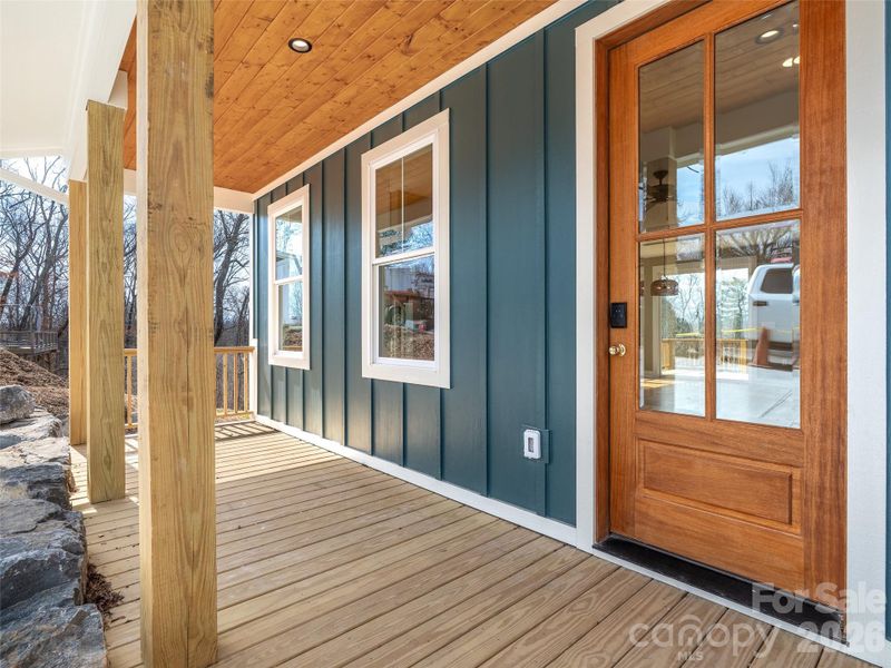 Exterior details and patio area of a home in , Asheville (Image 27).