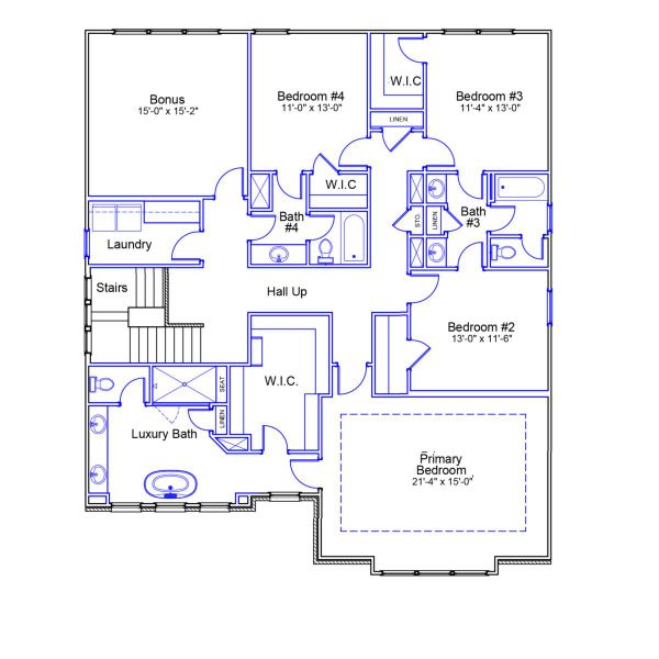 2D floor plan layout of this home in Pebble Branch, Chapin, SC (Image 3).