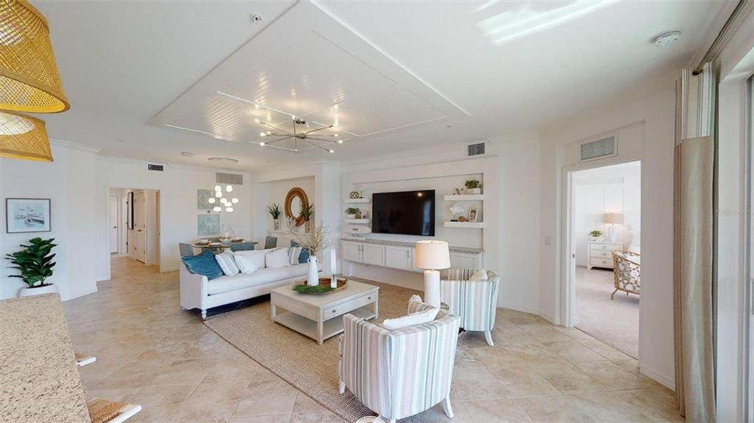 Furnished interior view inside a new home in Wellen Park Golf & Country Club, Venice (Image 29).