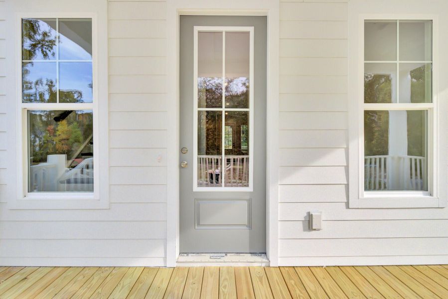 Exterior details and patio area of a home in Indigo Grove Single Family Homes, Johns Island (Image 24).