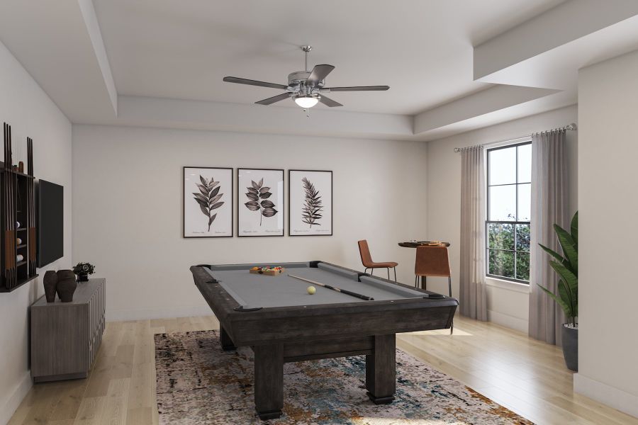 Representative furnished interior of a home built from the Salerno by Tri Pointe Homes in Woodson’s Reserve, Spring (Image 17).