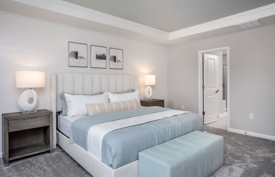 Furnished interior view inside a new home in Exchange at 401, Raleigh (Image 16).