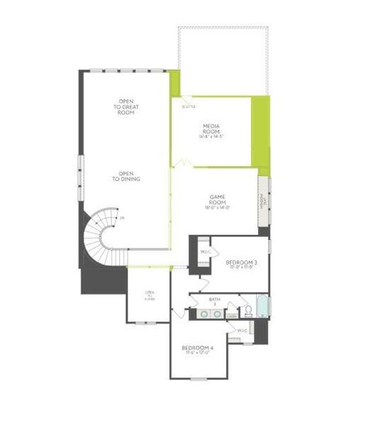 2D floor plan layout of this home in Tompkins Reserve, Katy, TX (Image 3). 2D floor plan layout of this home in Tompkins Reserve, Katy, TX (Image 3).