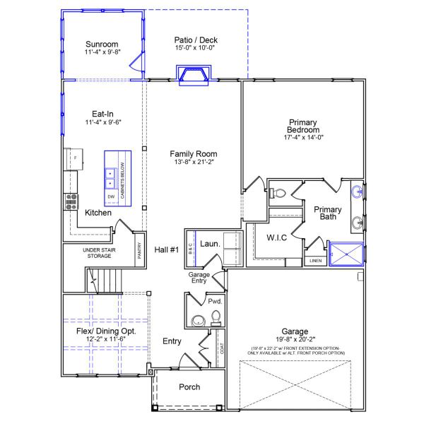 2D floor plan layout of this home in Grand Park, Leland, NC (Image 3).
