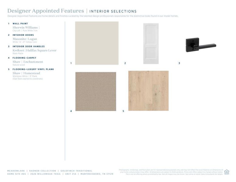Sample of building materials used in homes in Meadowlark, Murfreesboro (Image 6). Sample of building materials used in homes in Meadowlark, Murfreesboro (Image 6).