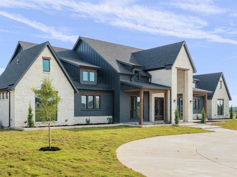 Front exterior of a new home in Capitol Hill, Anna, TX, highlighting curb appeal (Image 18). Front exterior of a new home in Capitol Hill, Anna, TX, highlighting curb appeal (Image 18).