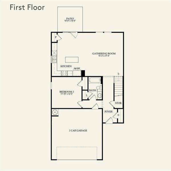2D floor plan layout of this home in Avery Ridge, Gainesville, GA (Image 4).