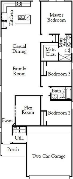 2D floor plan layout of this home in Cypress Green, Hockley, TX (Image 4).