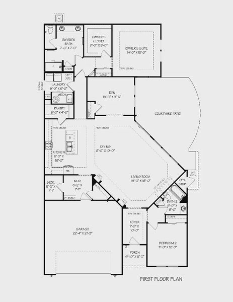 2D floor plan layout of this home in Courtyards by Carrell, Ocean Isle Beach, NC (Image 5). 2D floor plan layout of this home in Courtyards by Carrell, Ocean Isle Beach, NC (Image 5).