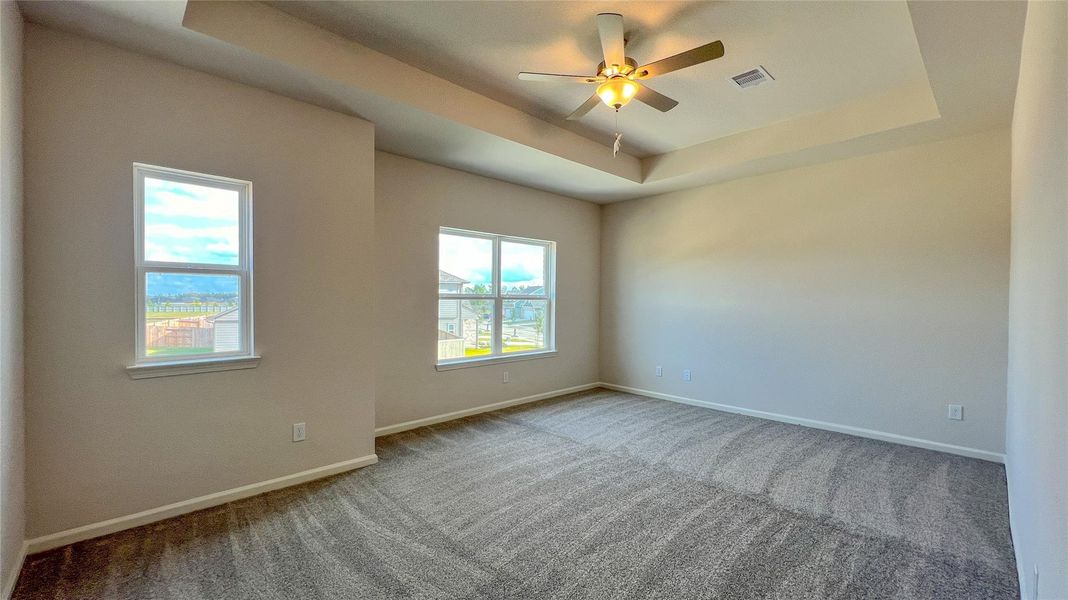 The Brambling- Primary Bedroom with Tray Ceiling.