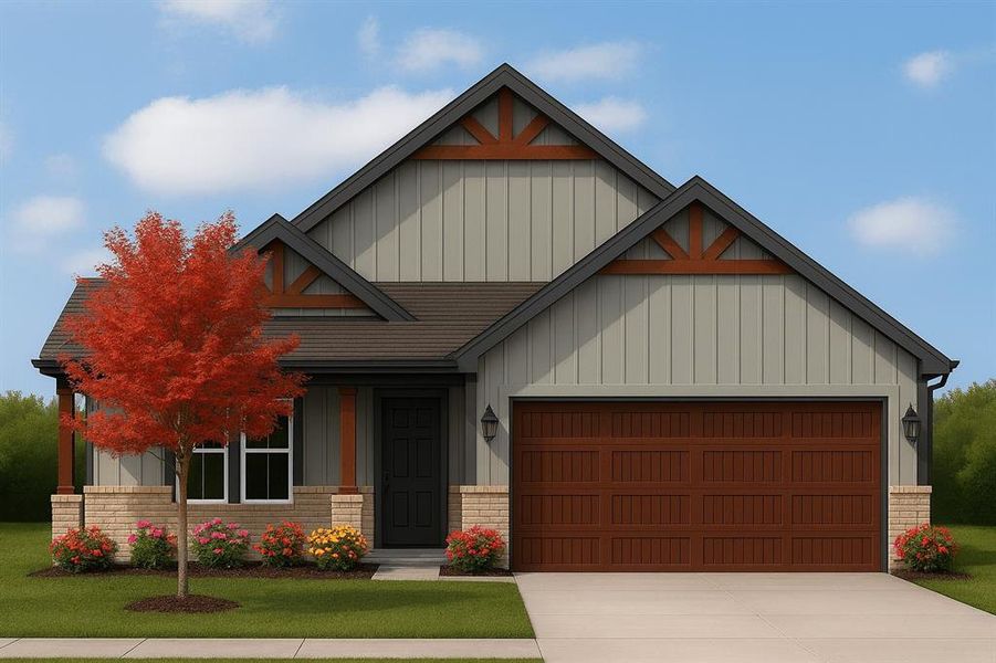 Front exterior of a new home in Mercer Meadows, Royse City, TX, highlighting curb appeal (Image 1).