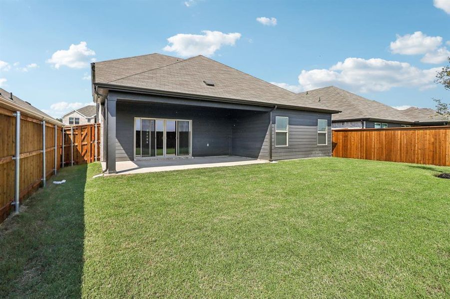 Exterior details and patio area of a home in Lakehaven - Signature Series, Farmersville (Image 20). Exterior details and patio area of a home in Lakehaven - Signature Series, Farmersville (Image 20).