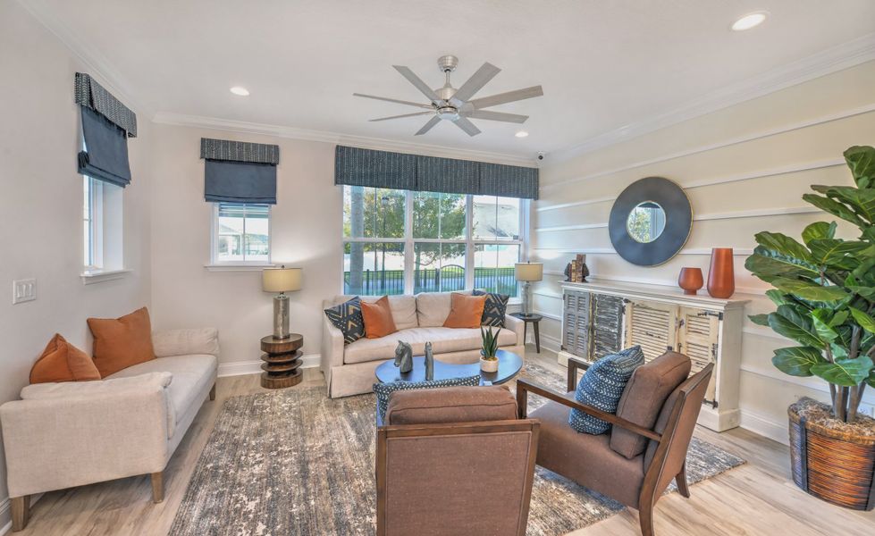 Furnished interior view inside a new home in Nocatee, Ponte Vedra (Image 7). Furnished interior view inside a new home in Nocatee, Ponte Vedra (Image 7).