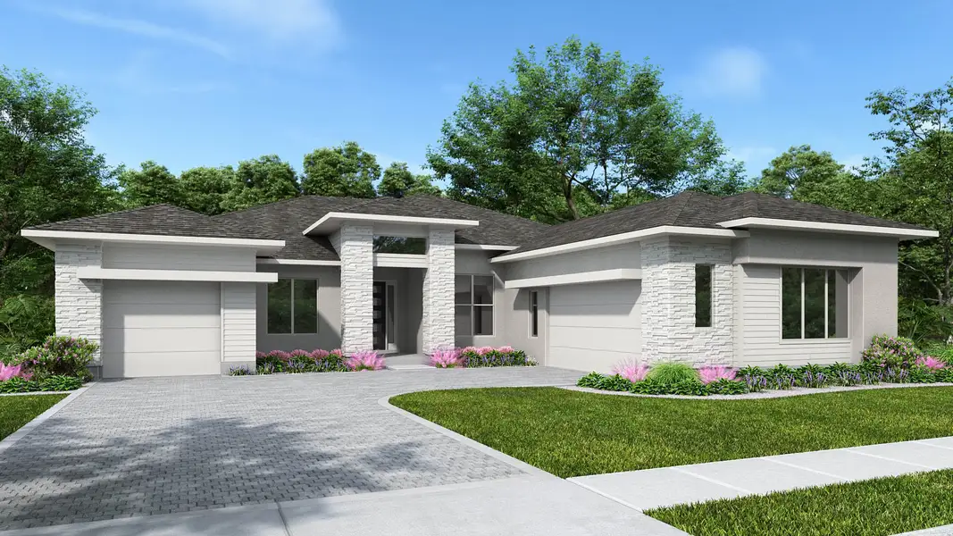 Representative exterior photo of a completed home built from the 3220F by Perry Homes in Southern Hills 80', Brooksville, FL (Image 5).