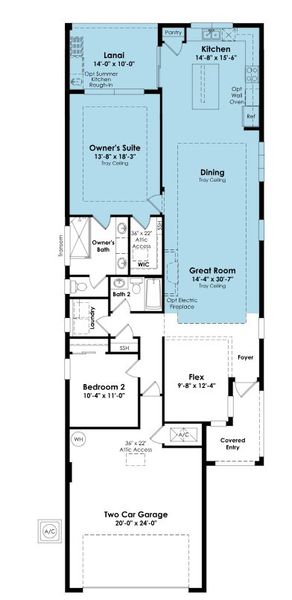 2D floor plan layout of this home in Rivella, Port St. Lucie, FL (Image 4).