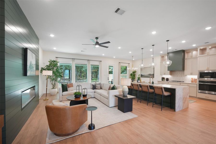 Furnished interior view inside a new home in Pine Rock South, Conroe (Image 7). Furnished interior view inside a new home in Pine Rock South, Conroe (Image 7).