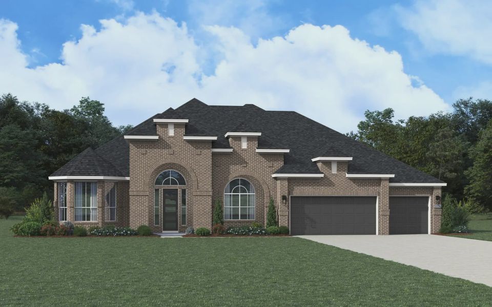 Representative exterior photo of a completed home built from the Lancashire by Chesmar Homes in Potranco Oaks 100's, Castroville, TX (Image 19).