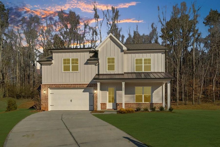 Front exterior of a new home in , Canton, GA, highlighting curb appeal (Image 1).