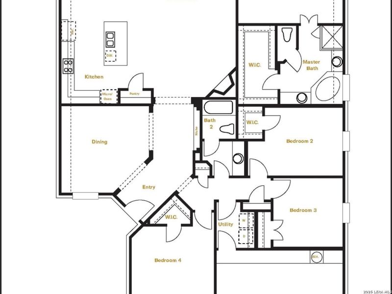 2D floor plan layout of this home in Cibolo Crossing, Universal City, TX (Image 5).