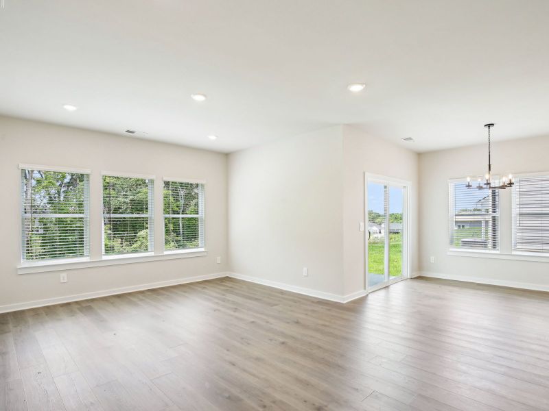Living room in the Sherwood floorplan in a Meritage Homes community. Living room in the Sherwood floorplan in a Meritage Homes community.