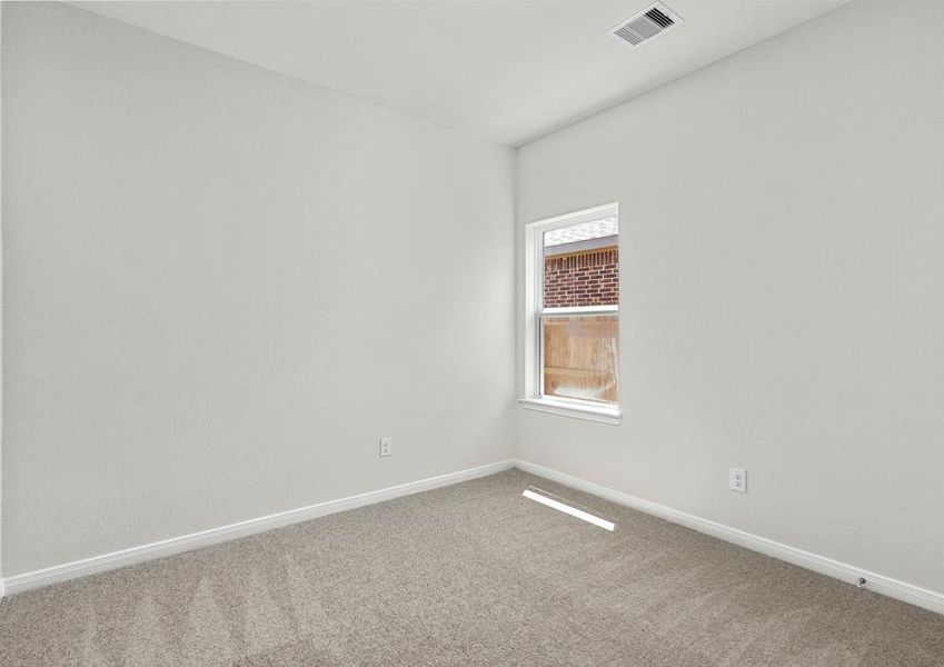 Each bedroom has lush carpet and its own closet