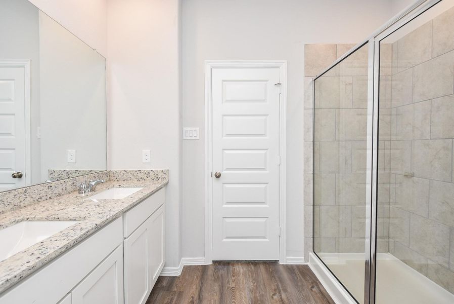 Comfortable wide aisles add to your relaxation in your primary suite. Comfortable wide aisles add to your relaxation in your primary suite.