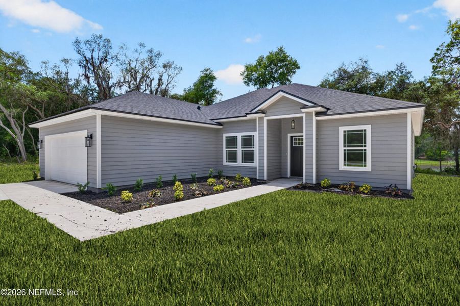 Front exterior of a new home in , Melrose, FL, highlighting curb appeal (Image 2). Front exterior of a new home in , Melrose, FL, highlighting curb appeal (Image 2).