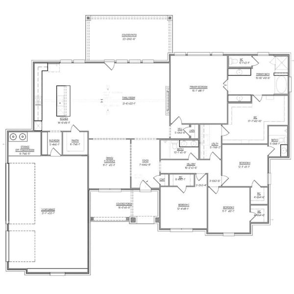 2D floor plan layout for the The Woodhaven by Lillian Custom Homes in The Arbors Midlothian, Midlothian, TX (Image 5).