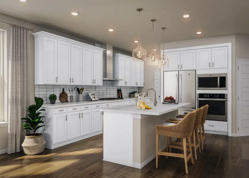 Furnished interior view inside a new home in Terrace Collection At Turner's Crossing, Buda (Image 9).