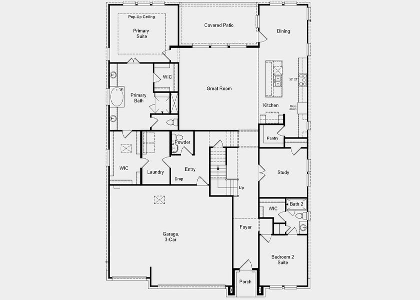 2D floor plan layout for the Parmer by Taylor Morrison in Silverleaf 60s, Cedar Creek, TX (Image 3).