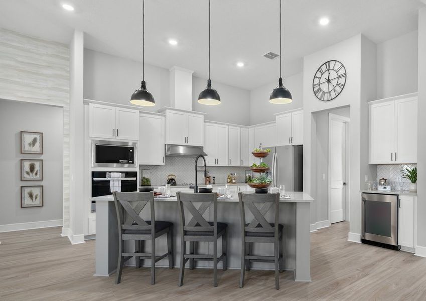 The island is perfect for quick melas or entertaining.